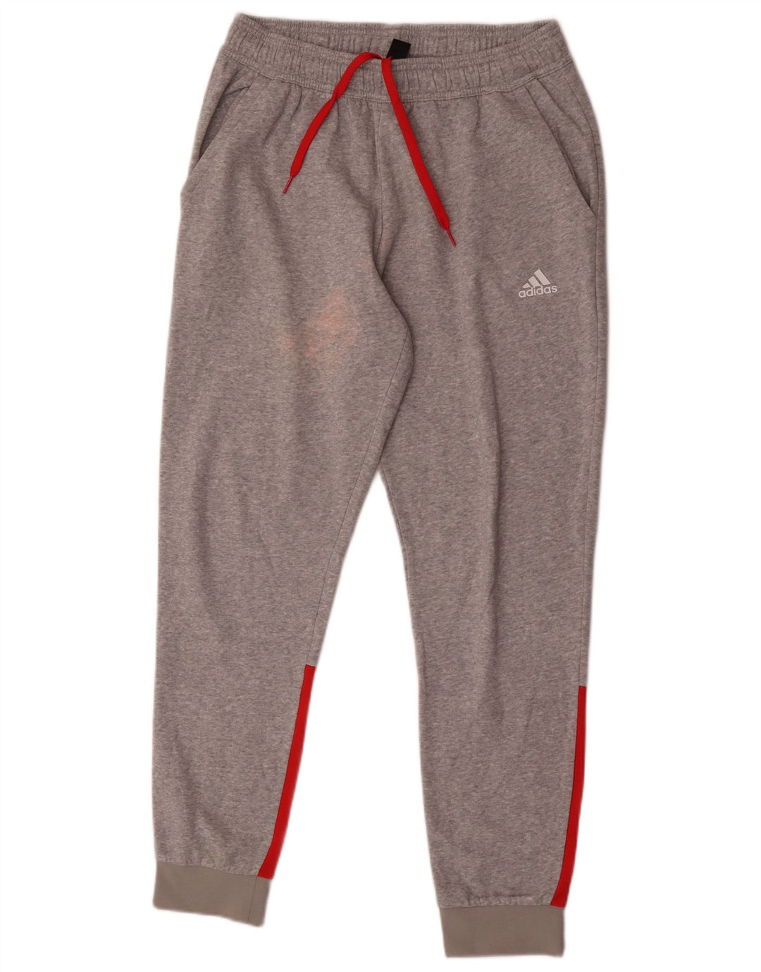 Calça de treino masculina Adidas Joggers cinza médio algodão colorblock