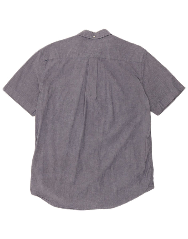 Tommy Hilfiger Camisa masculina de manga curta Classic Fit médio algodão azul marinho