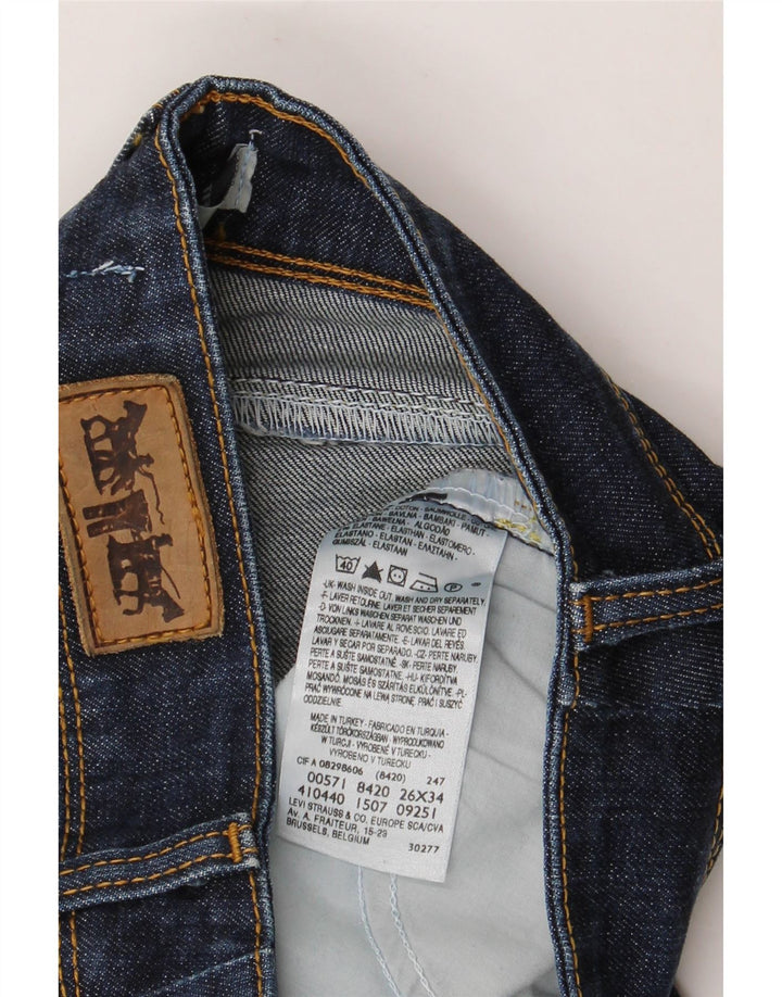 Calça jeans feminina Levi's 571 Slim W26 L26 azul algodão
