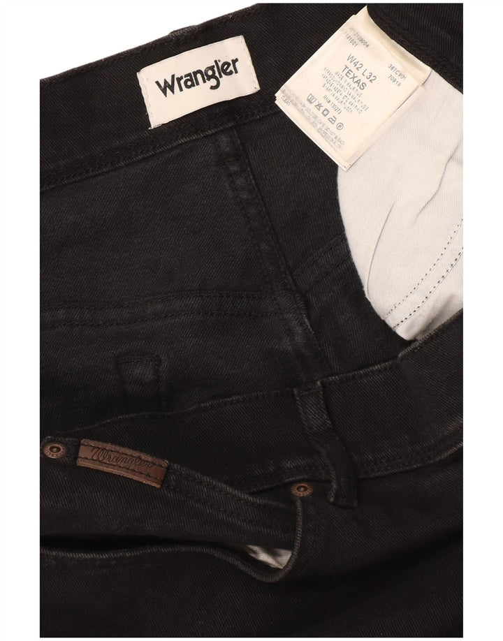 Wrangler Masculino Texas Straight Jeans W42 L32 Algodão Preto