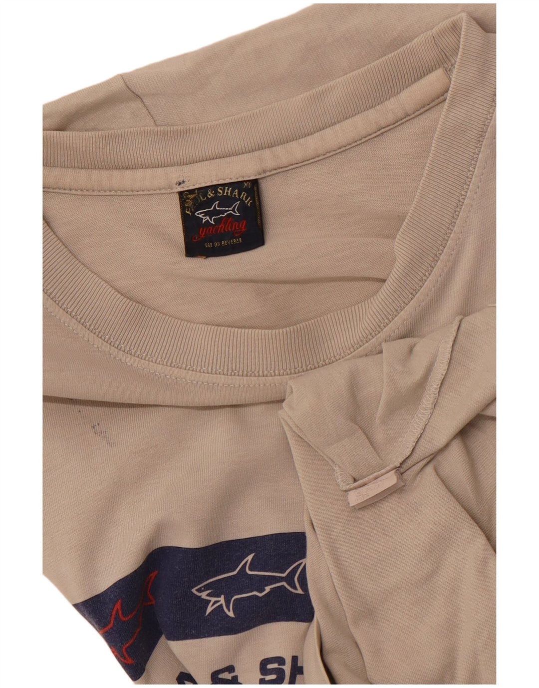 PAUL & SHARK Camiseta masculina com estampa de iate XL algodão bege