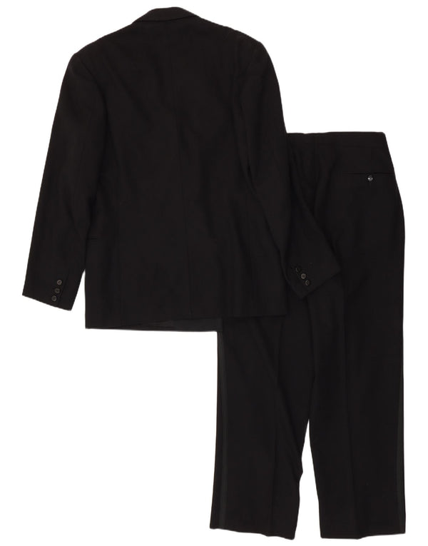 Terno masculino vintage com peito duplo de 2 peças pequeno W28 L28 preto