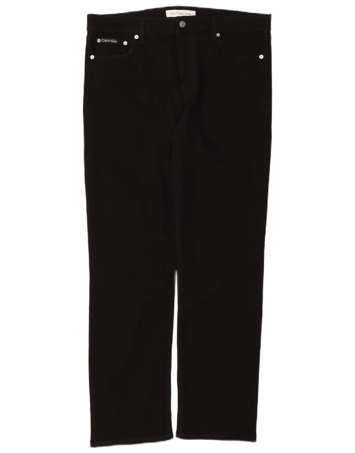 Calça jeans reta masculina Calvin Klein W36 L32 algodão preto