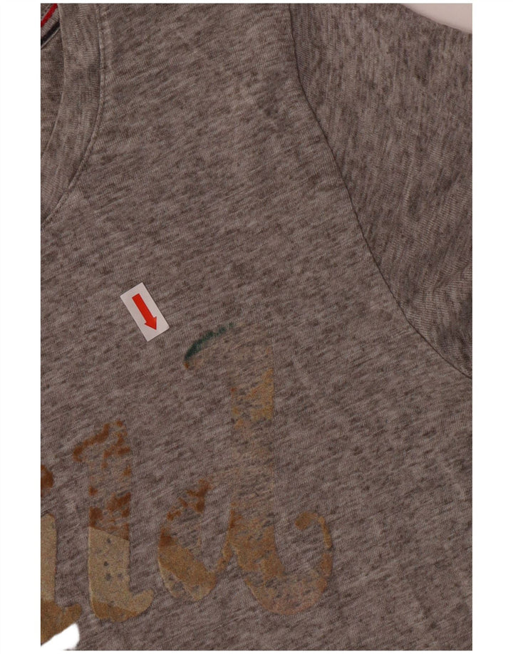 Camiseta feminina Tommy Hilfiger com estampa gráfica UK 12 poliéster cinza médio