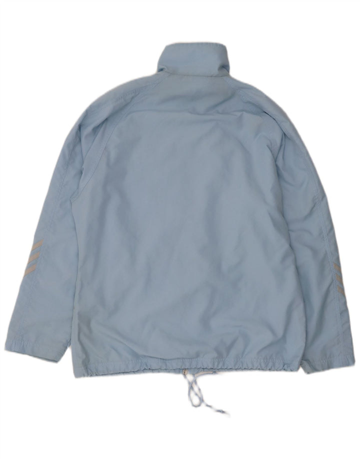 ADIDAS Womens Tracksuit Top Jacket UK 14 Grande Azul Poliéster