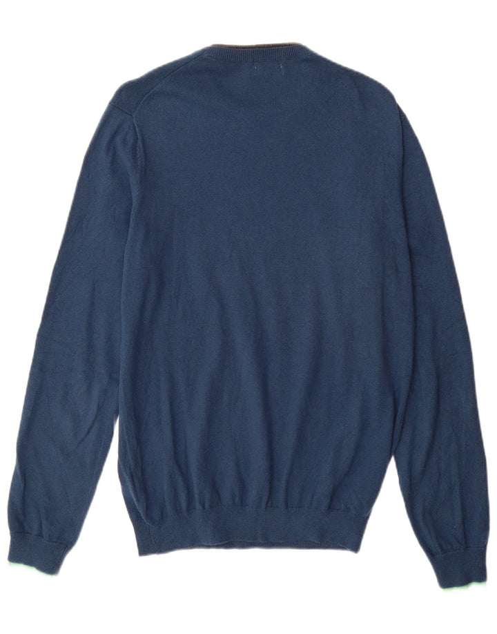 Suéter masculino SUN68 com gola redonda e algodão azul grande