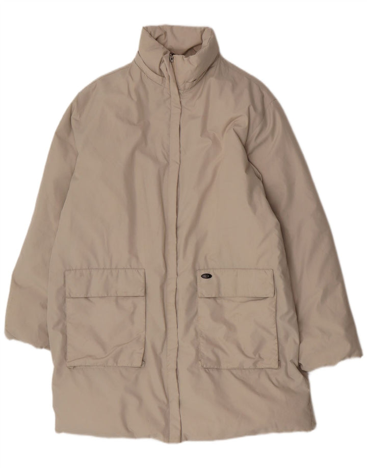 Casaco acolchoado feminino Sergio Tacchini IT 46 grande poliéster bege