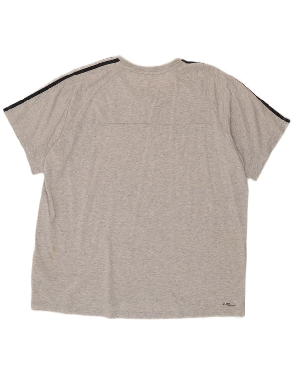 Camiseta masculina Adidas Top 2XL algodão manchado cinza