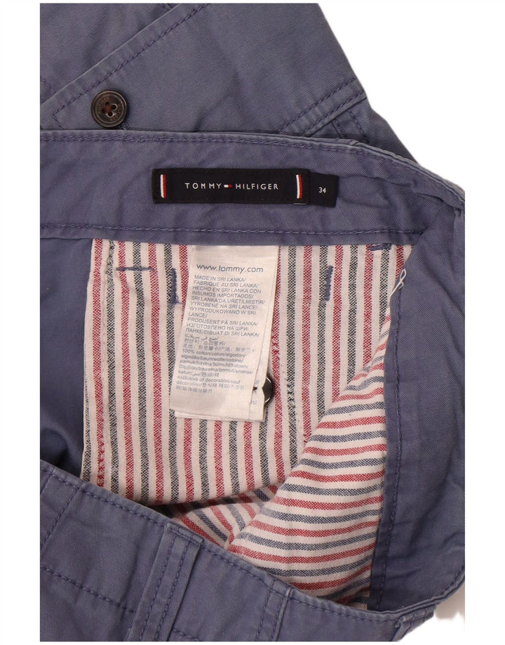Shorts cargo masculino Tommy Hilfiger W34 grande algodão azul marinho