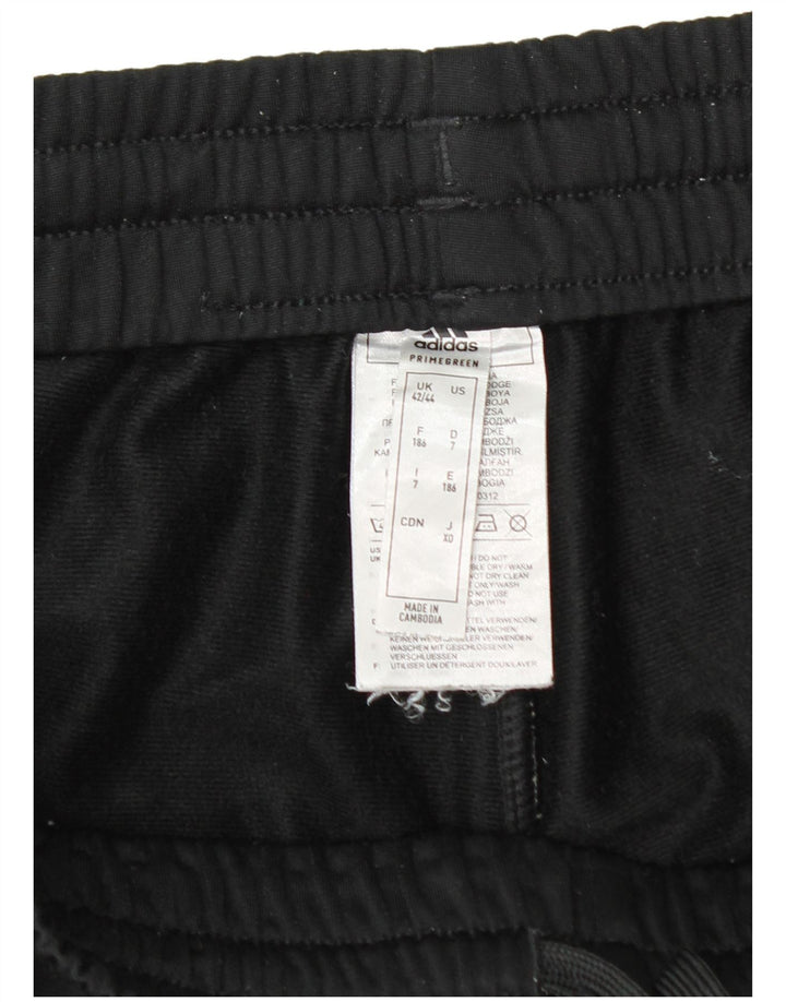 Calça de treino masculina Adidas Joggers UK 42/44 grande poliéster preto