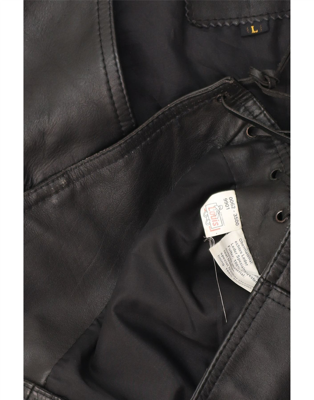 Colete de couro masculino LOUIS grande couro preto