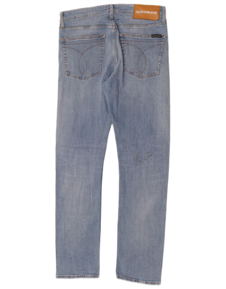 Calvin Klein Masculino Slim Jeans W32 L32 Azul Algodão