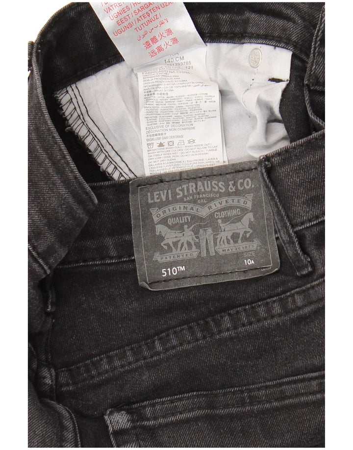 LEVI'S Boys 510 Skinny Jeans 9-10 Anos W26 L27 Algodão Preto