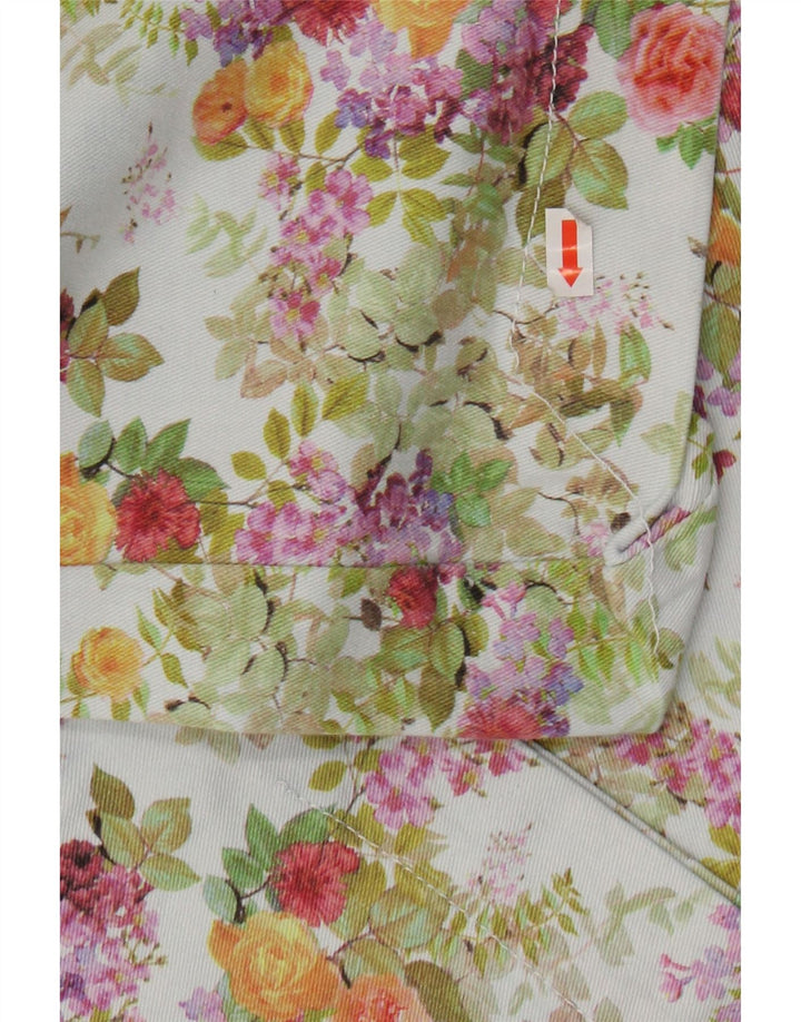 Calça jeans feminina EMMANUEL SCHVILI W32 L24 multicolorida floral