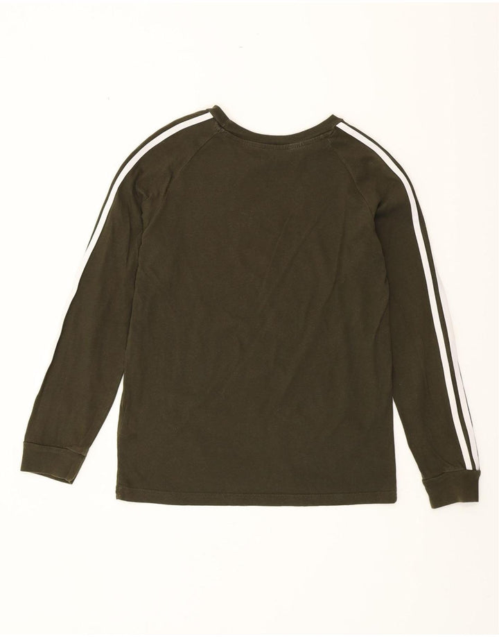 ADIDAS Girls Top Long Sleeve 12-13 Years Khaki Cotton Vintage Adidas and Second-Hand Adidas from Messina Hembry 