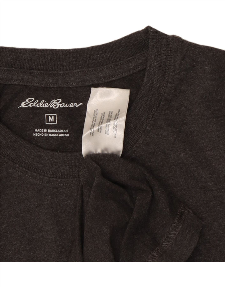EDDIE BAUER Top masculino manga comprida algodão cinza médio