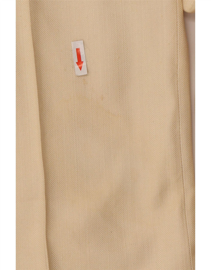 Terno masculino vintage de 2 peças grande W34 L30 seda bege