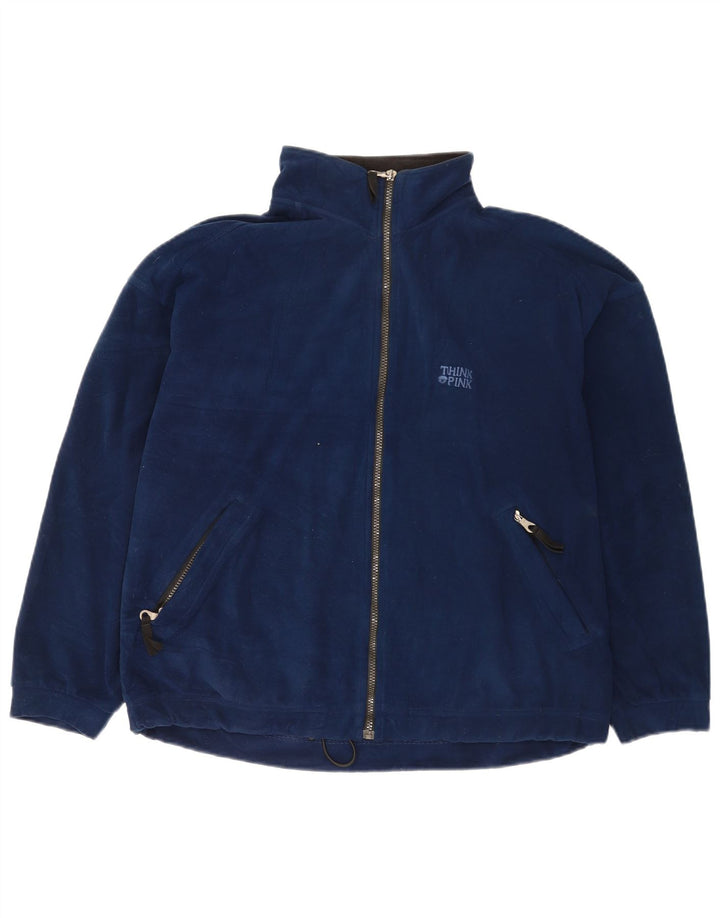 Jaqueta de lã masculina Think Pink UK 40 grande poliéster azul marinho