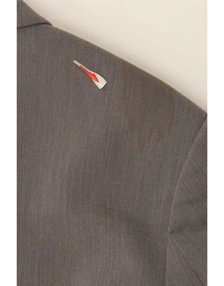 Jaqueta blazer feminina Zara com peito duplo grande, Reino Unido 10, pequena, cinza