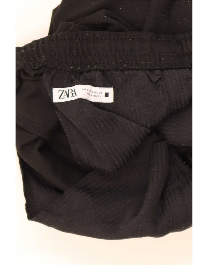 Zara Calça masculina de treino pequena preta poliéster