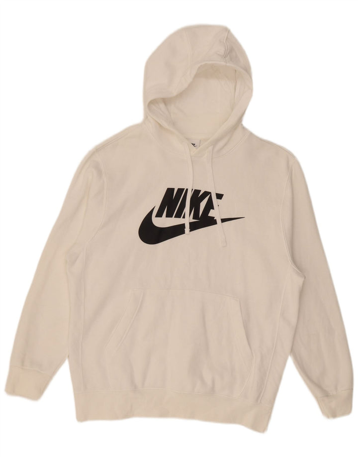 NIKE Mens Graphic Hoodie Jumper Médio Algodão Branco