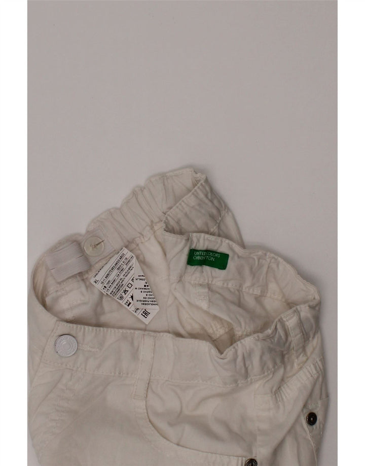 Shorts casuais femininos BENETTON 10-11 anos XL W24 algodão branco