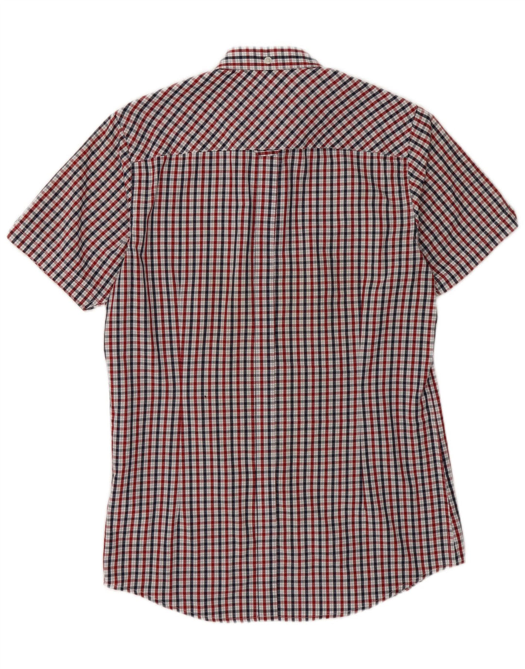 Ben Sherman Camisa masculina exclusiva de manga curta pequena xadrez multicolorida