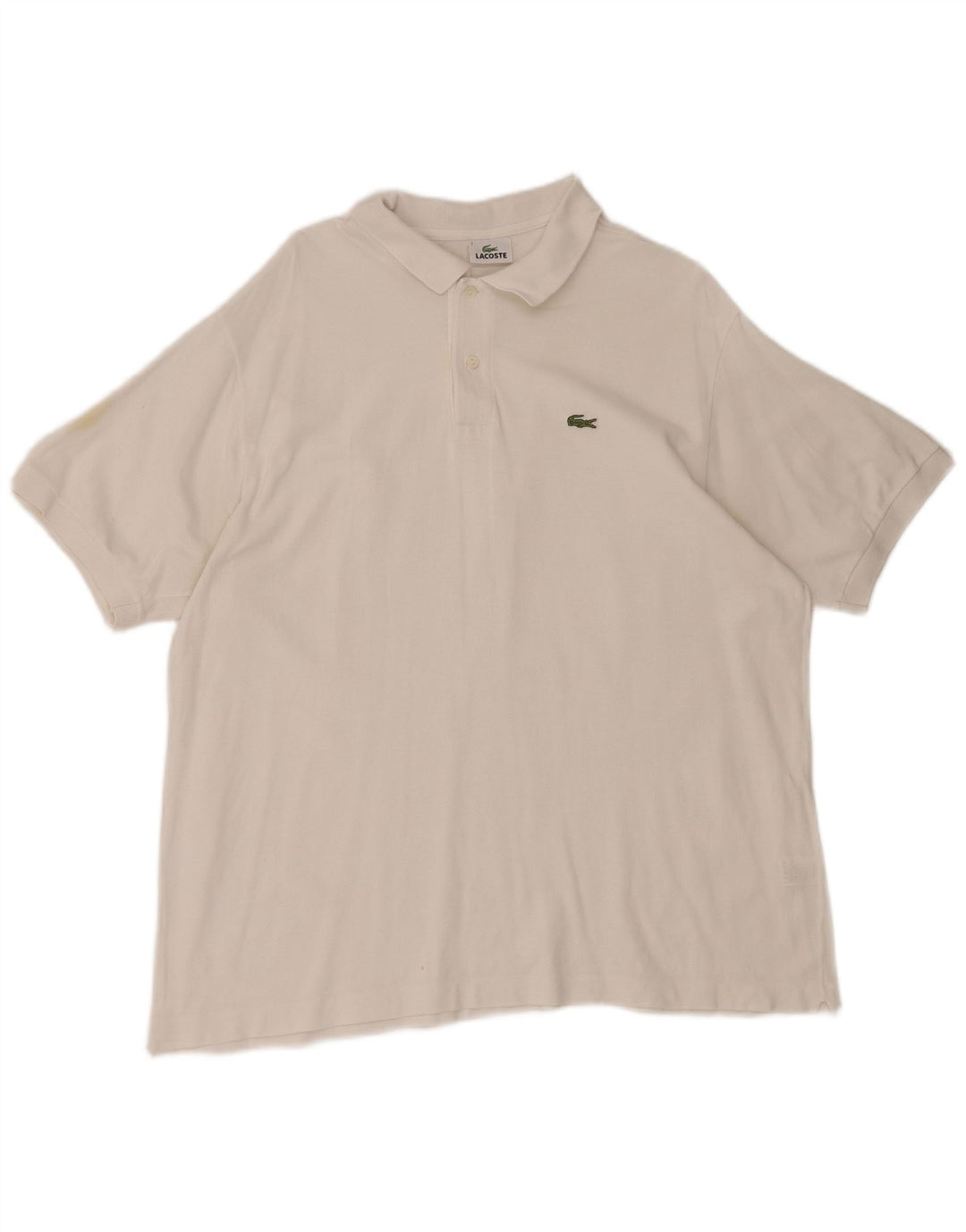 Camisa polo masculina Lacoste tamanho 7 2XL algodão branco