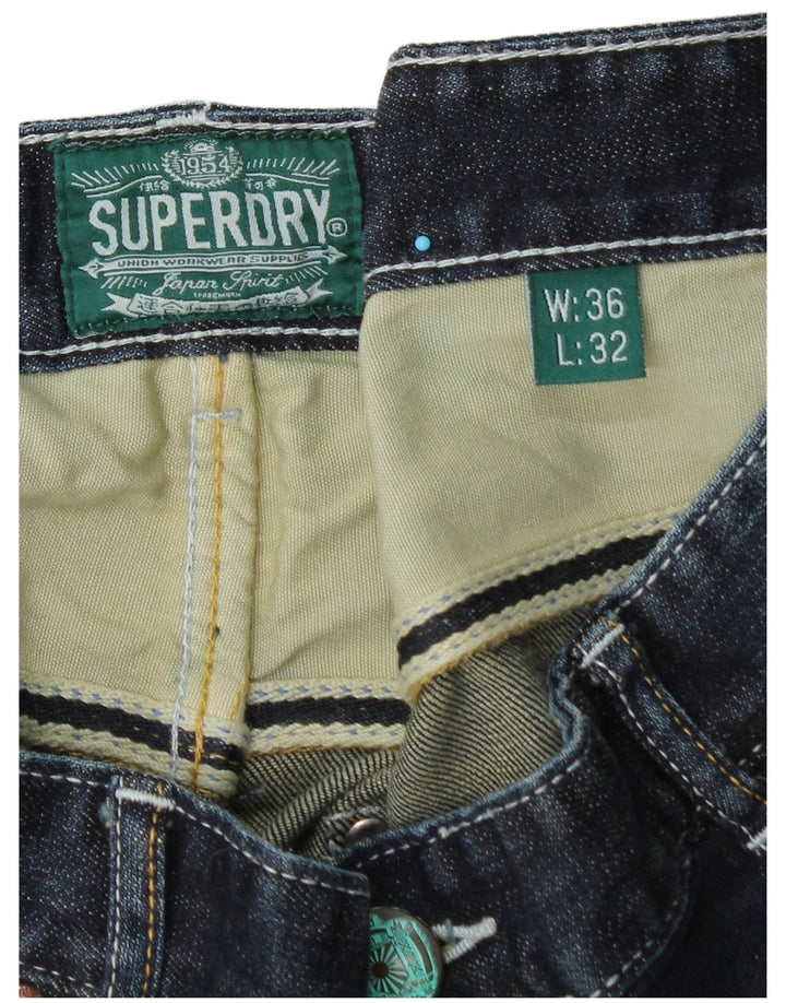 Jeans retos masculinos Superdry W36 L32 algodão azul