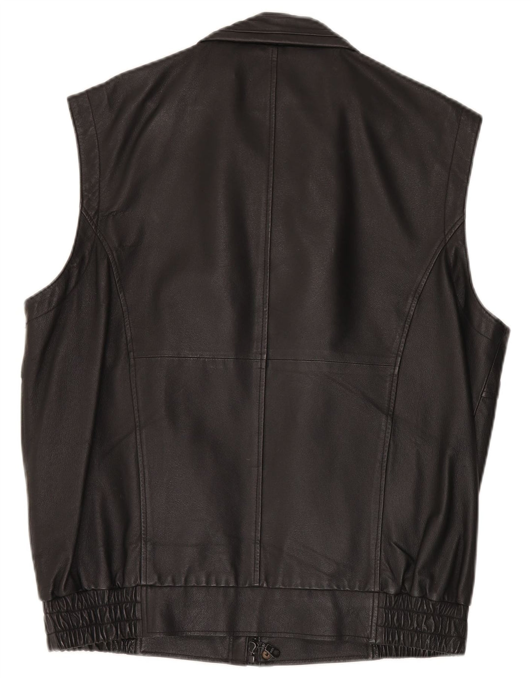 Colete de couro masculino vintage IT 52 XL couro preto