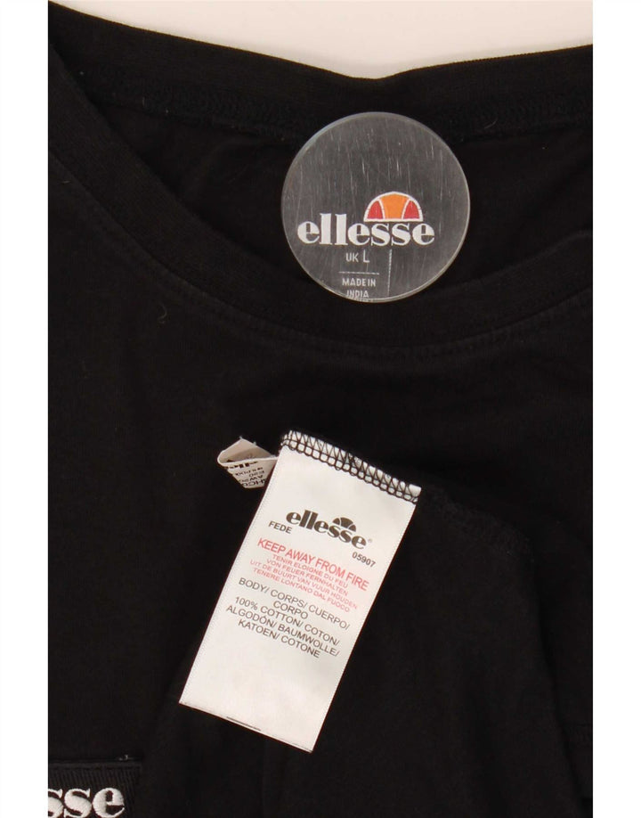 Camiseta Ellesse masculina gráfica grande preta