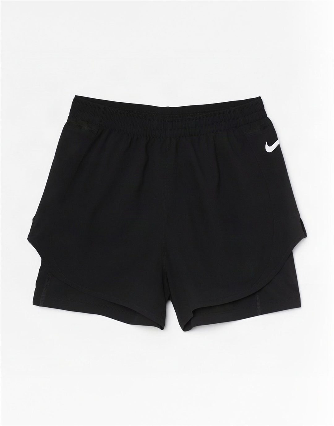 Shorts esportivos femininos Nike Dri Fit UK 12 poliéster preto médio