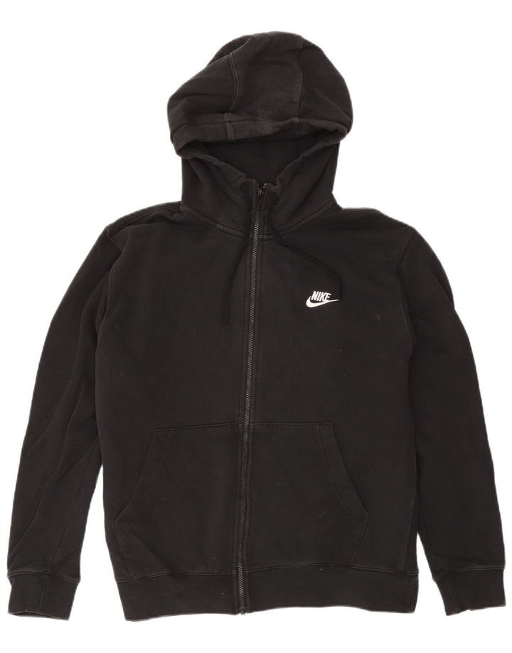 Suéter Nike masculino com capuz e zíper grande de algodão preto