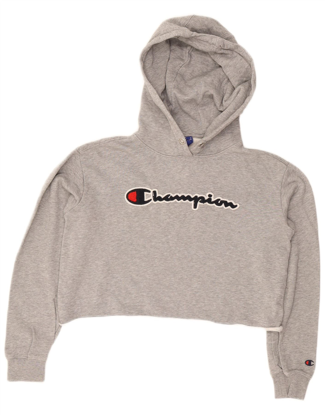 CHAMPION Suéter feminino com capuz e estampa oversized UK 6 XS cinza