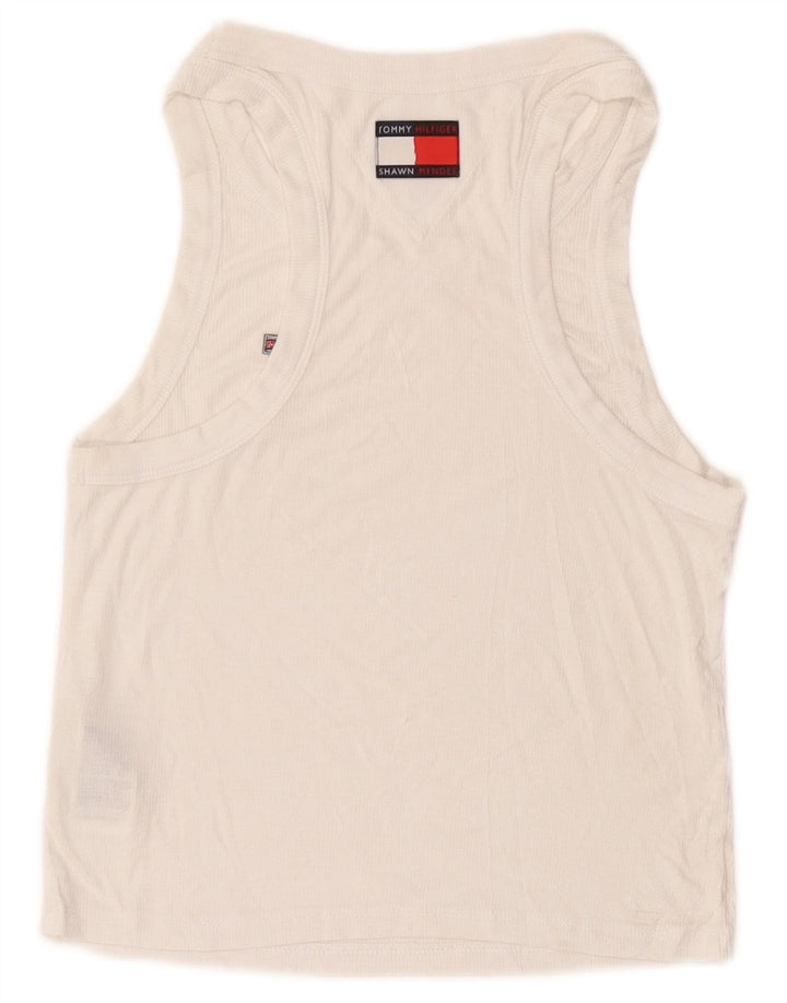 Top Tommy Hilfiger Feminino Crop Vest UK 12 Médio Branco Modal
