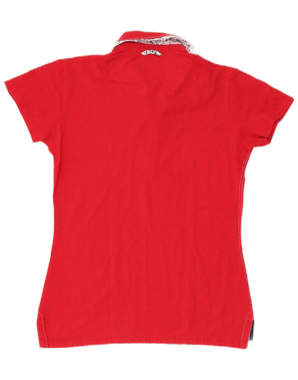 Camisa polo feminina Kappa UK 14 grande algodão vermelho