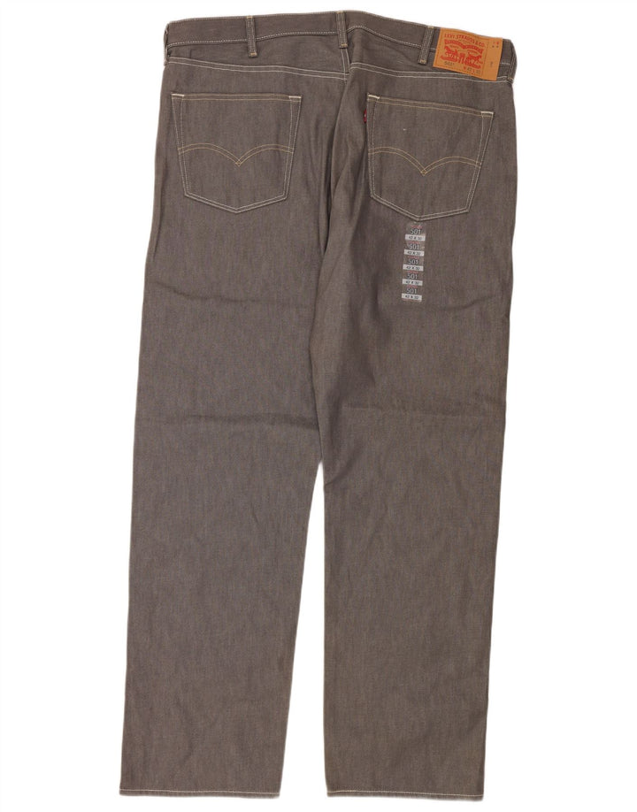Calça jeans masculina Levi's 501 Straight W42 L32 cinza algodão