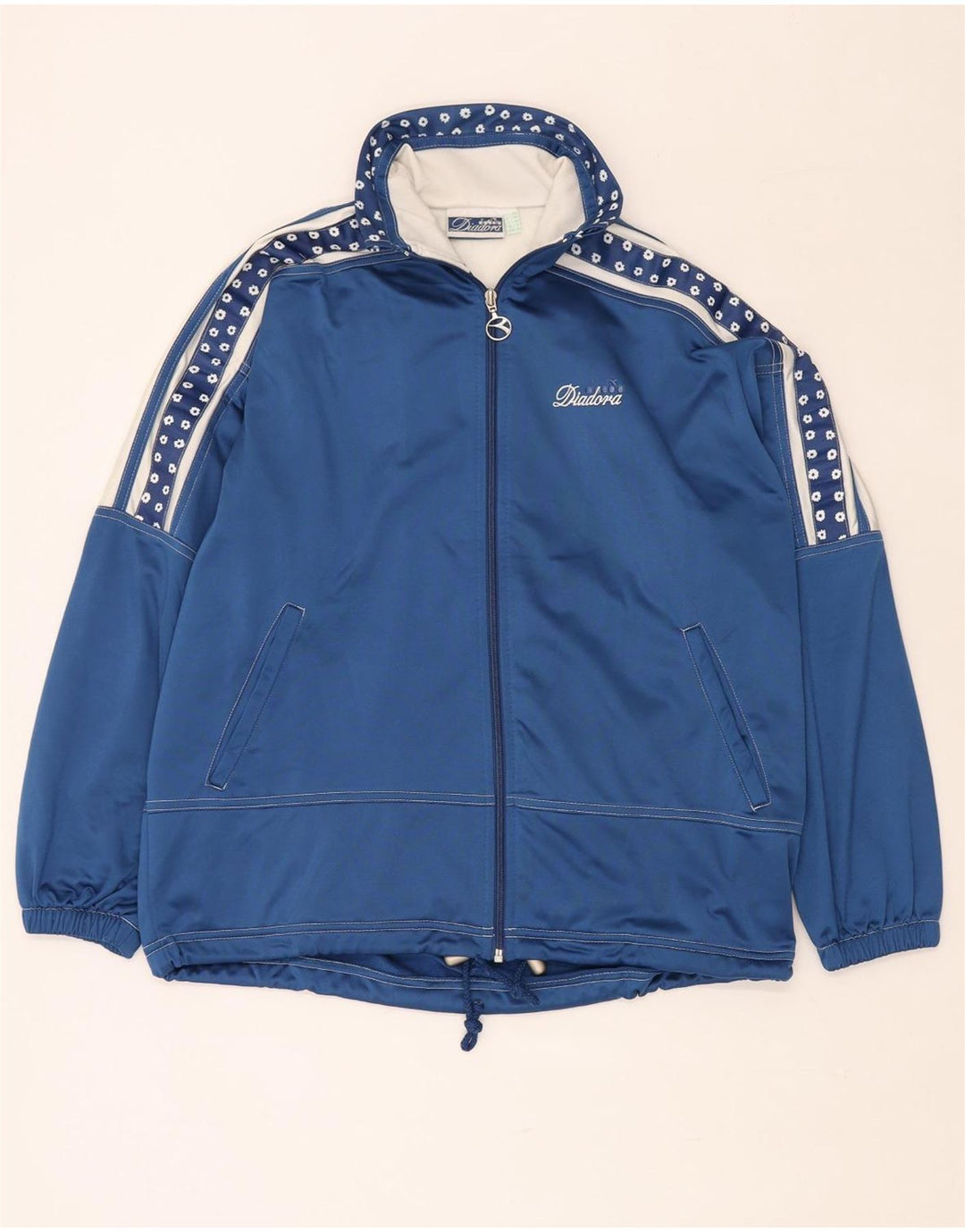 Jaqueta feminina de treino grande DIADORA Reino Unido 12 azul médio floral