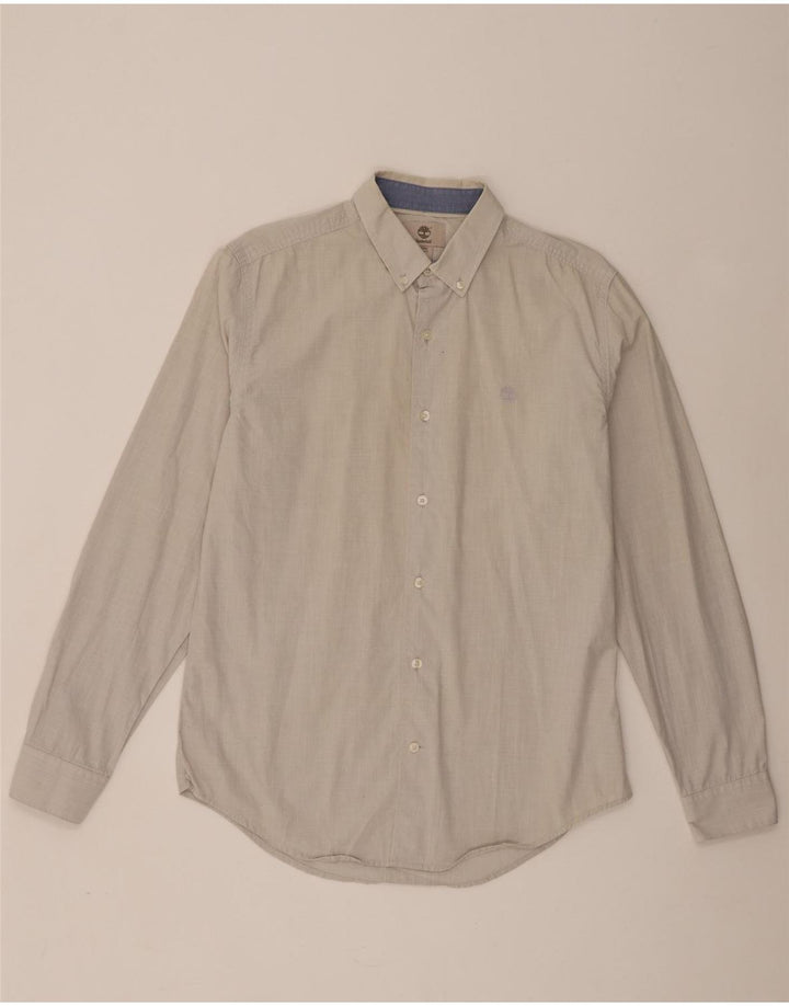 Camisa masculina Timberland Slim Fit cinza médio algodão