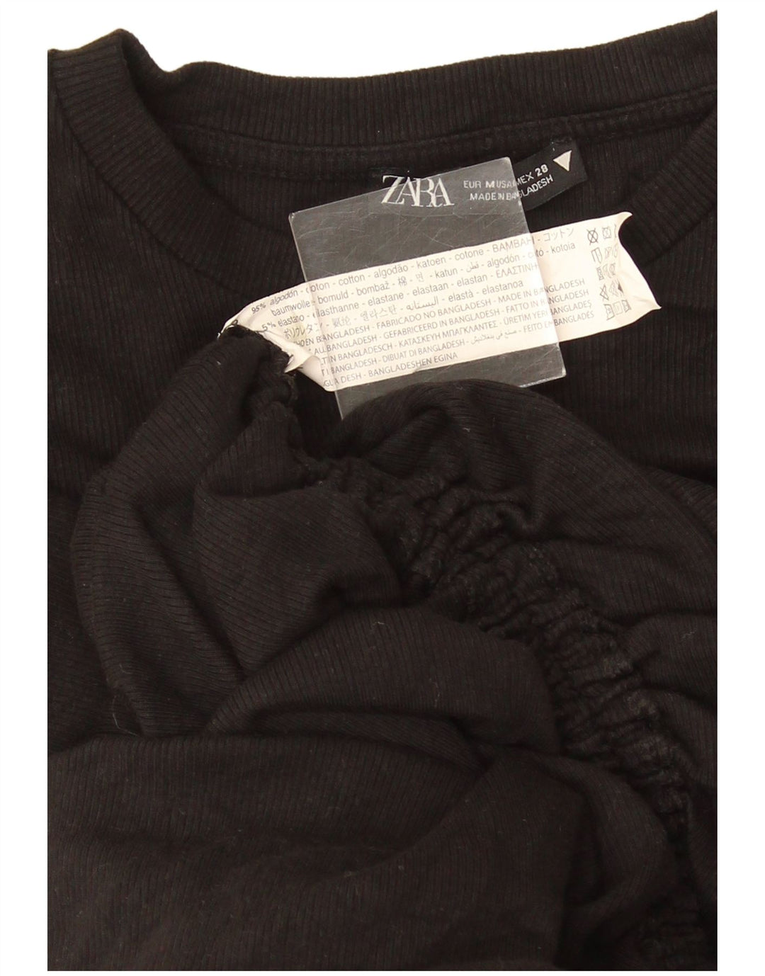 Vestido bodycon feminino Zara UK 12 algodão preto médio