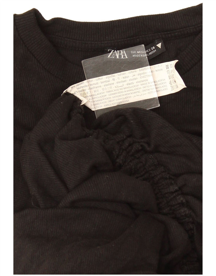 Vestido bodycon feminino Zara UK 12 algodão preto médio