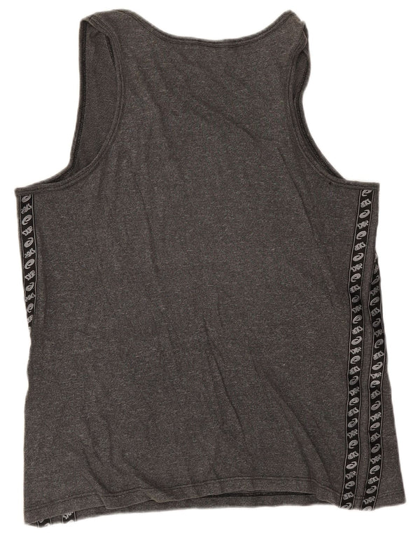 Asics Mens Graphic Vest Top XL Cinza Flecked Algodão