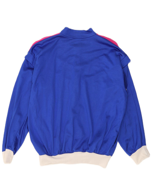 Jaqueta feminina DANA UK 14 grande bloco colorido azul anos 80