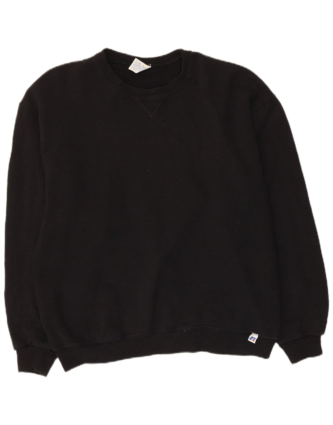 Russell Athletic feminino moletom jumper UK 16 grande algodão preto