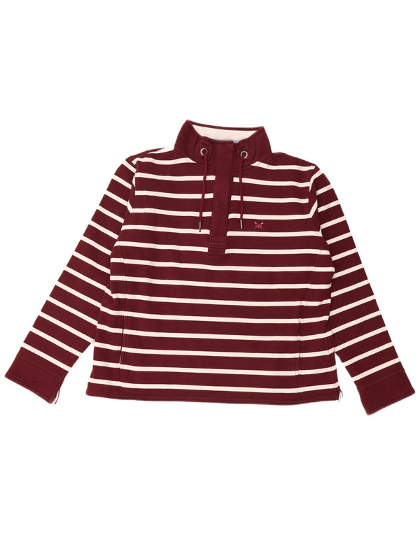 Crew Clothing moletom feminino jumper Reino Unido 16 grande listrado cor de vinho
