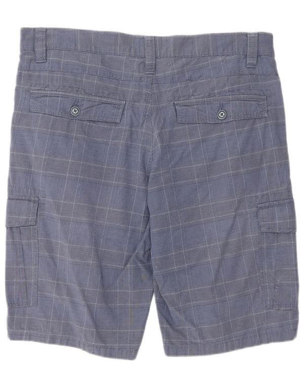 Shorts cargo masculino Blue Side IT 52 XL W36 algodão xadrez azul