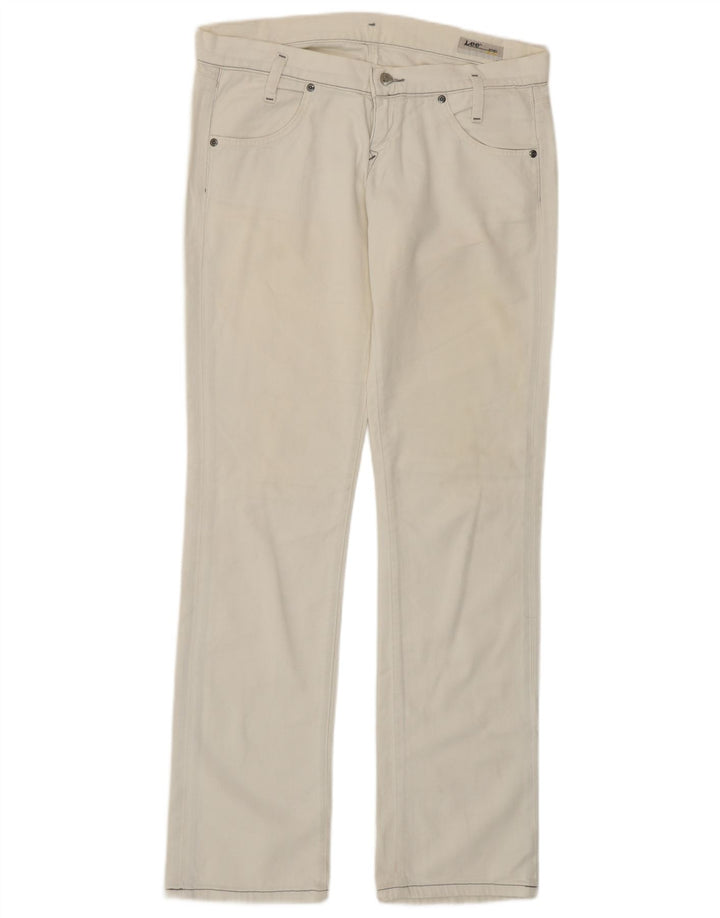 Lee Womens Lynn Slim Jeans W29 L33 Algodão Branco