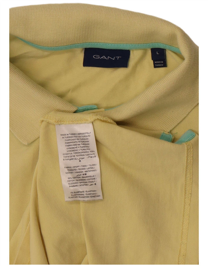 Camisa polo masculina GANT grande algodão amarelo