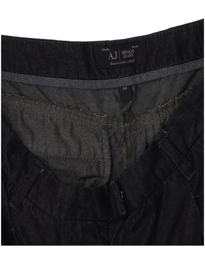 Jeans retos femininos Armani IT 40 pequeno W30 L25 azul marinho