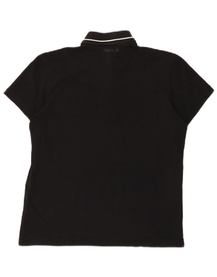 Camisa polo masculina Just Cavalli IT 48 pequena algodão preto